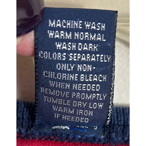 VTG LANDS' END Henley Top Unisex L 42-44 Striped Blue/White Nautical Classic - Picture 3 of 8